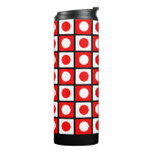 Modern Abstract Zwart Rood & Wit Thermosbeker (Gedraaid links)