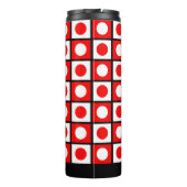 Modern Abstract Zwart Rood & Wit Thermosbeker (Achterkant)