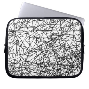 modern abstract zwart wit artistiek patroon laptop sleeve