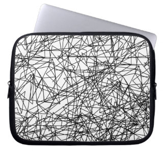 modern abstract zwart wit artistiek patroon laptop sleeve