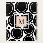 Modern Abstract Zwart Wit Blush Roze Monogram Planner (Achterkant)