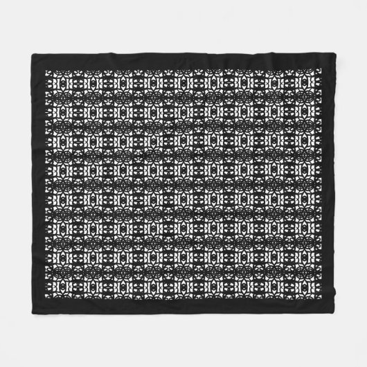 Modern abstract zwart-wit fleece deken (Voorkant (Horizontaal))
