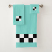 Modern Abstract zwart-wit, gecontroleerd op Blauwg Bad Handdoek (Insitu)