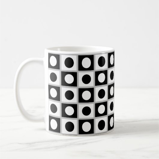 Modern Abstract zwart-wit Koffiemok (Links)