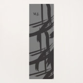Modern Abstract zwart-wit monogram Initiaal Yogamat (Achterkant)