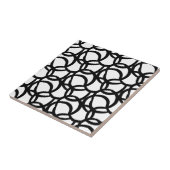 Modern Abstract zwart-wit patroon Tegeltje (Zijkant)