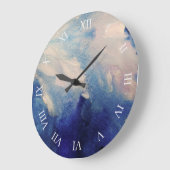 Modern AbstractBlue White Art Grote Klok (Hoek)