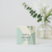 MODERN ABSTRACTE AQUA BLUE ART WEDDING WEBSITE VIERKANTE VISITEKAARTJE (Staand voorkant)