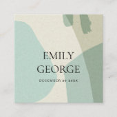 MODERN ABSTRACTE AQUA BLUE ART WEDDING WEBSITE VIERKANTE VISITEKAARTJE (Voorkant)