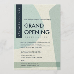 MODERN ABSTRACTE AQUA BLUE GRAND OPENEN GEBEURTENI KAART