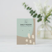 MODERN ABSTRACTE AQUA BLUE KRAFT EARRING DISPLAY VISITEKAARTJE (Staand voorkant)