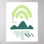 Modern Abstracte bergmeer Scene Poster (Voorkant)