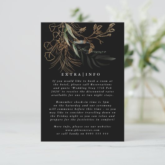 MODERN ABSTRACTE botanische Eucalyptus ONYX INFO Informatiekaartje (Staand voorkant)