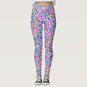 Modern Abstracte kunst kleur penseelstreek Waterve Leggings (Voorkant)
