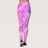 MODERN abstracte lichtroze paarse Leggings (Achterkant)