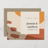 MODERN ABSTRACTE RUST ARTISTIC WEDDING DANK U BRIEFKAART (Voorkant / Achterkant)