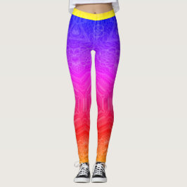 MODERN abstracte tekening in-geel-roze-blauw-mozaï Leggings