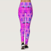 MODERN abstracte tekening in roze-blauw-mozaïek Leggings (Achterkant)