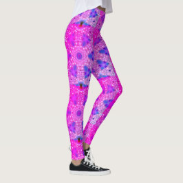 MODERN abstracte tekening in roze-blauw-mozaïek Leggings