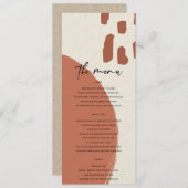 MODERN ABSTRACTE TERRACOTTA RED KRAFT WEDING MENU (Voorkant / Achterkant)