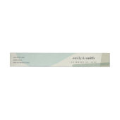 MODERN ABSTRACTE ZACHTE AQUA BLUE ARTISTIC WEDING ADRESLABEL WIKKEL (Individueel)