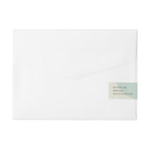 MODERN ABSTRACTE ZACHTE AQUA BLUE ARTISTIC WEDING ADRESLABEL WIKKEL (Achterkant)
