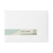 MODERN ABSTRACTE ZACHTE AQUA BLUE ARTISTIC WEDING ADRESLABEL WIKKEL (Voorkant)