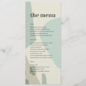 MODERN ABSTRACTE ZACHTE AQUA BLUE ARTISTIC WEDING MENU (Voorkant)