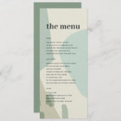 MODERN ABSTRACTE ZACHTE AQUA BLUE ARTISTIC WEDING MENU (Voorkant / Achterkant)