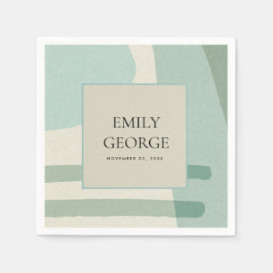 MODERN ABSTRACTE ZACHTE AQUA BLUE ARTISTIC WEDING SERVET