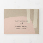 MODERN ABSTRACTE ZFT BLUSH PEACH ARTISTIC WEDING DRIELUIK UITNODIGING (Cover)