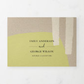 MODERN ABSTRACTE ZFT LIME GROEN ARTISTISCHE WEDING DRIELUIK UITNODIGING (Cover)