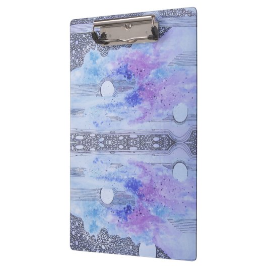 Modern Abstraction Black en Blue Klembord (Links)