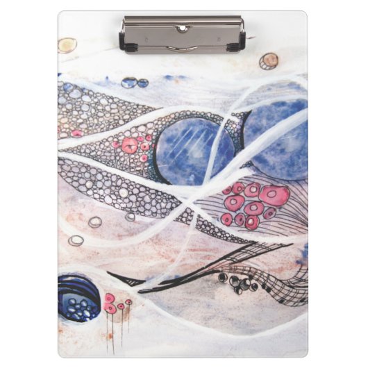 Modern Abstraction Black en Roze Klembord (Voorkant)