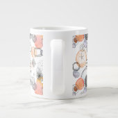 Modern Abstraction Cute Pattern Roze Stoodle Extra Grote Beker (Achterkant)