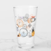 Modern Abstraction Cute Pattern Roze Stoodle Glas (Achterkant)