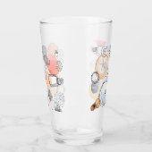 Modern Abstraction Cute Pattern Roze Stoodle Glas (Links)