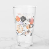 Modern Abstraction Cute Pattern Roze Stoodle Glas (Voorkant)