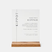 Modern Acryl Bar Mitzvah Kippah Teken Acryl Bord (Voorkant)