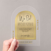 Modern Acryl Goud Vet Zwart Minimalistische Huweli Acryl Uitnodigingen (Insitu (Draagbaar))