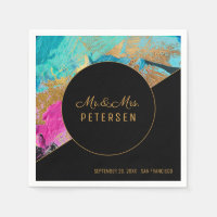 Modern acryl schilderij gouden bruiloft meneer en 