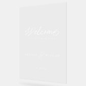 Modern Acrylic Wedding Welcome Sign (Angle)