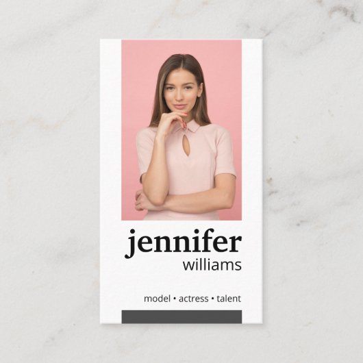 Modern Actress Model Visitekaartje (Voorkant)
