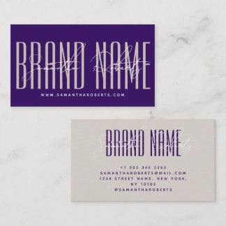 Modern add brand name elegant purple visitekaartje