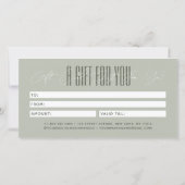 Modern add brand name script typography gift card (Achterkant)