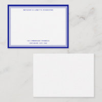 Modern Admiral Blue Border Name & Address