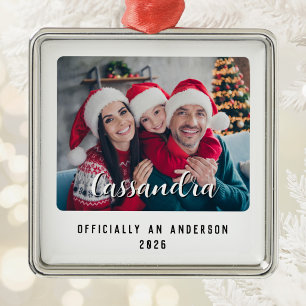 Modern Adoptie Foto Aandenken Metalen Ornament