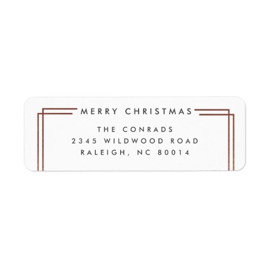 Modern adres voor kerstterugkeer etiket (Voorkant)