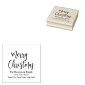 Modern adres voor kerstterugkeer 	rubberstempel (Gestempeld)