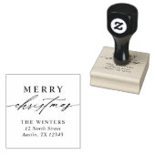 Modern adres voor kerstterugkeer 	rubberstempel (Gestempeld)